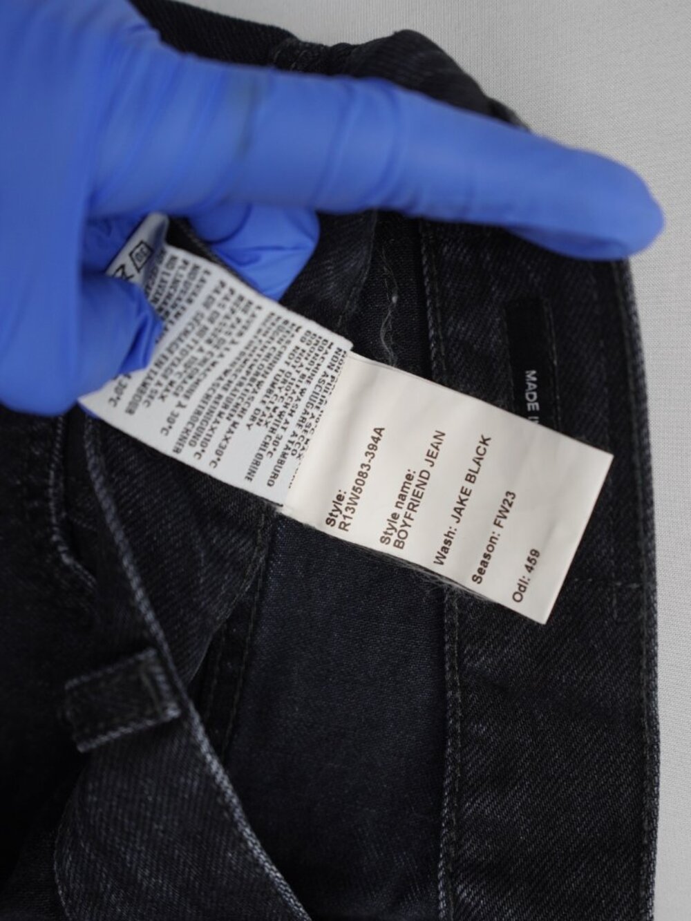 R13 Boyfriend Jeans in Jake Black Size 25 - Picture 10 of 15